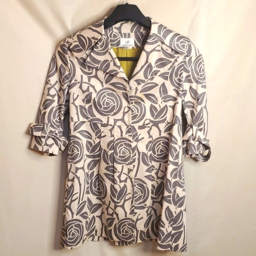 Finicky Filly Women Jacket Shirt Top, Size 6, Color Gray